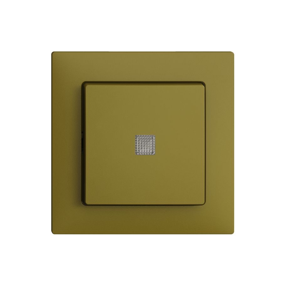 UP-Leuchttaster EDIZIOdue A-R/1P olive mit Linse, LED, 60×60mm