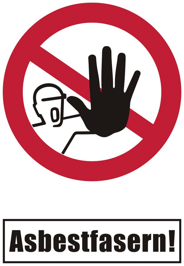 Warnaufkleber Cimco ASBEST Zutritt verboten 500×700mm rot/weiss
