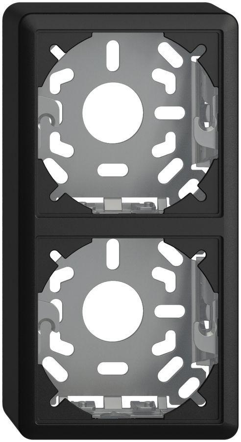 Kappe mit Grundplatte 2×39mm schwarz für Kombination FX vertikal/horizontal