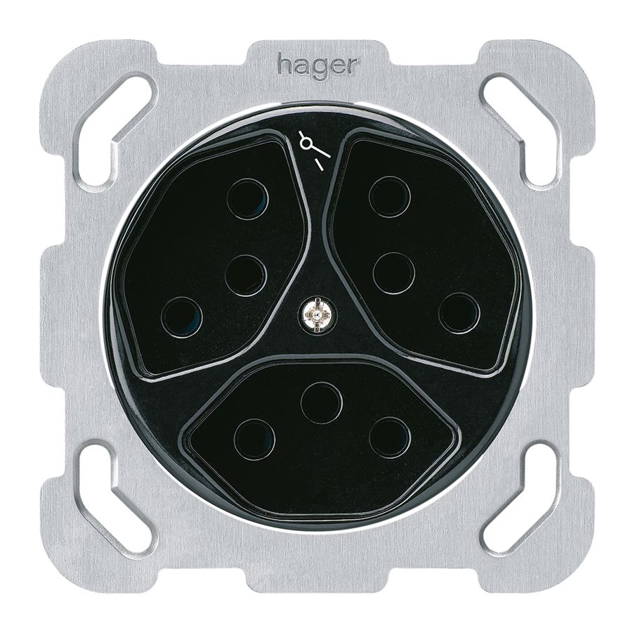 Insert pour prise ENC basico 3×type 13/1 noir avec sécurité enfants