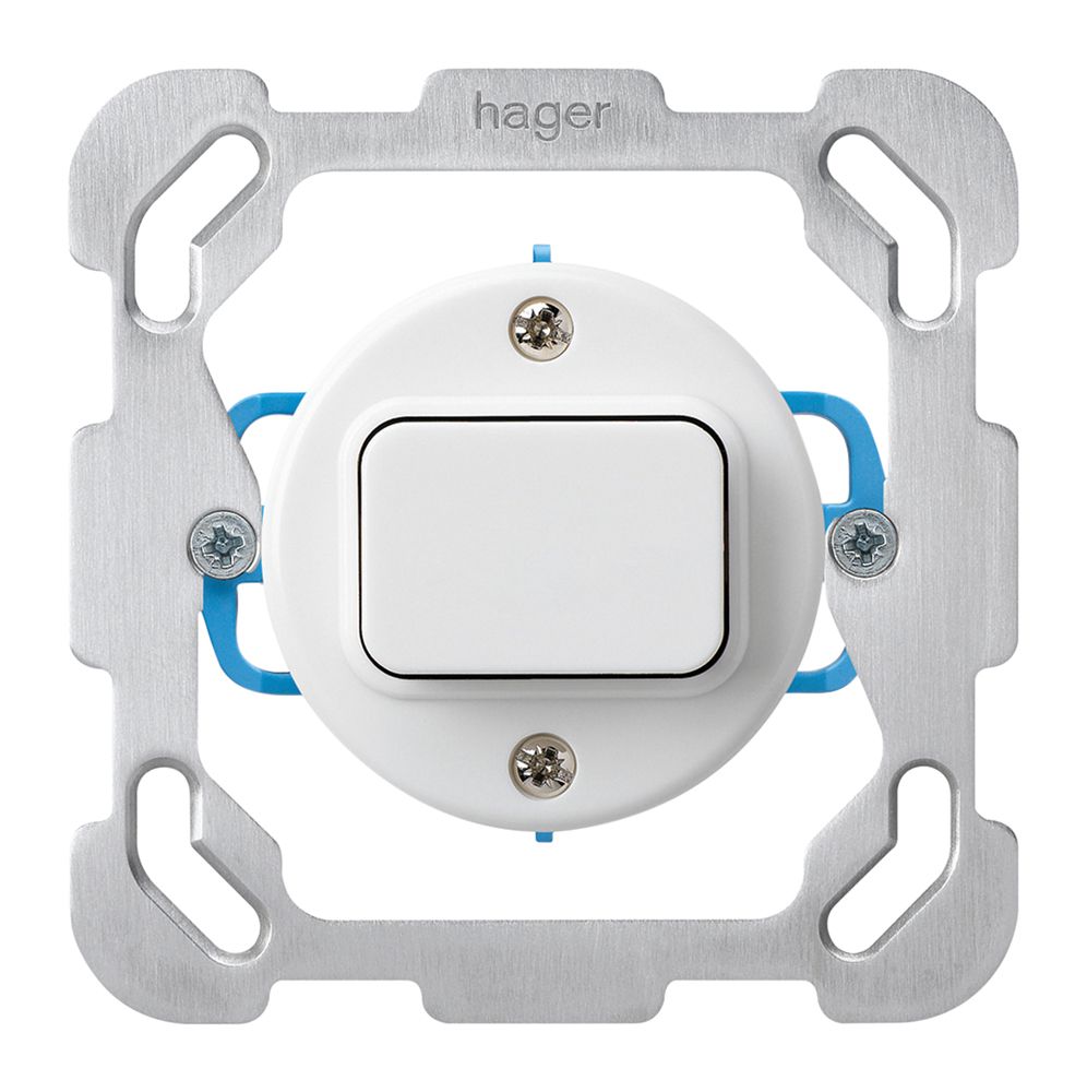 Insert pour interrupteur ENC basico 3/2L avec plaque de fixation blanc