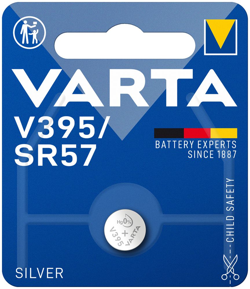 Pila bottone ossido argento VARTA V395, 1.55V blister a 1 pezzo