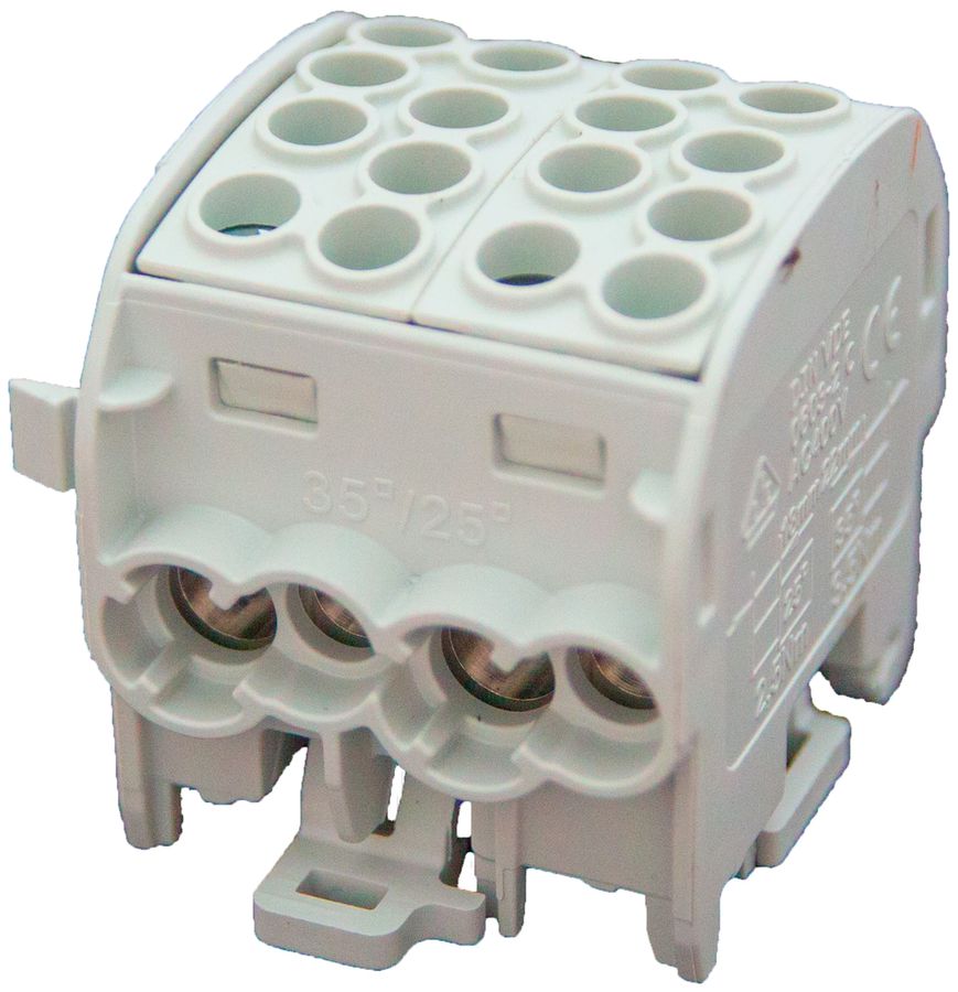Verteilerblock Typ C 4×35/4×25mm² 125A CU grau
