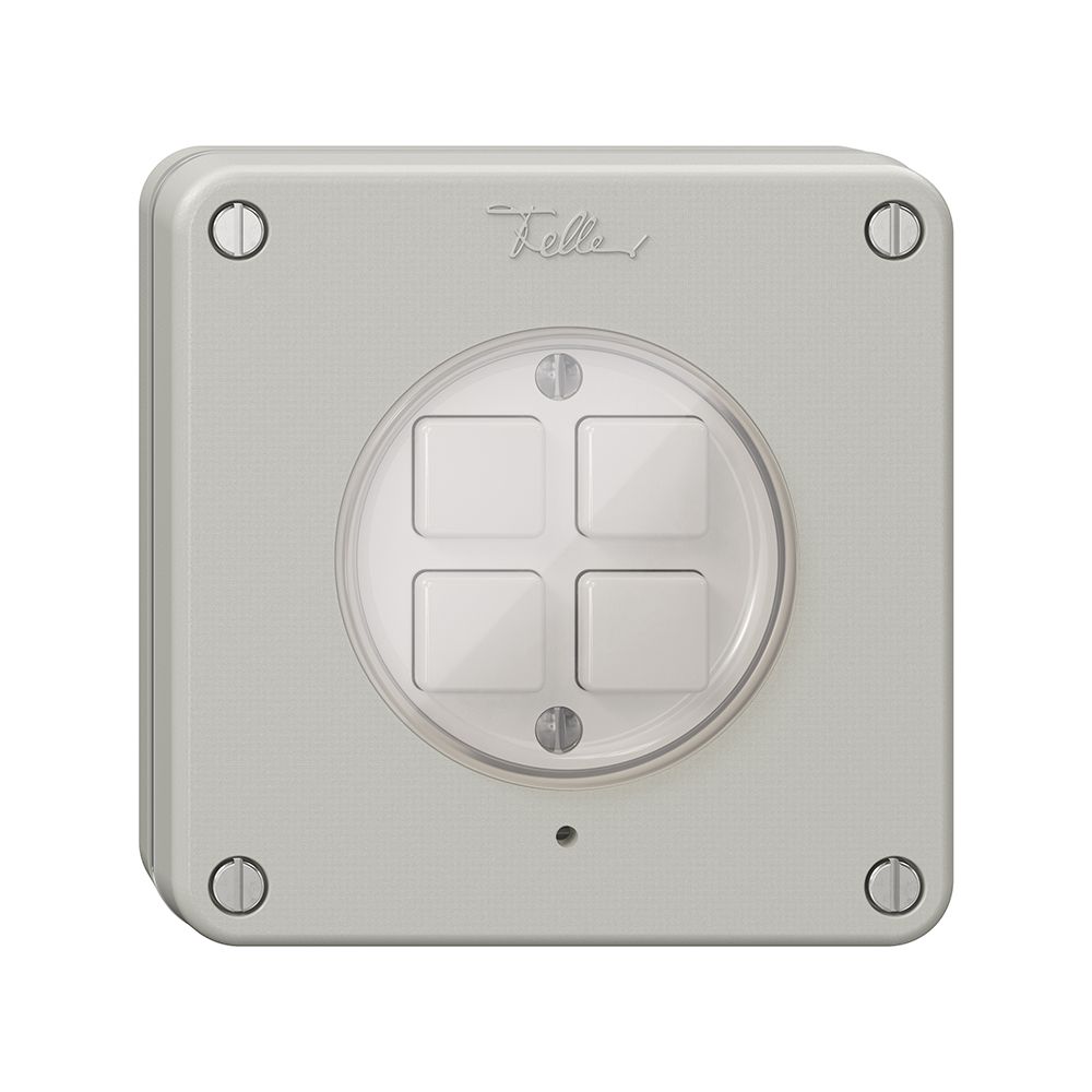 Poussoir KNX NUP 4× NEVO RGB avec sonde de température, gris clair