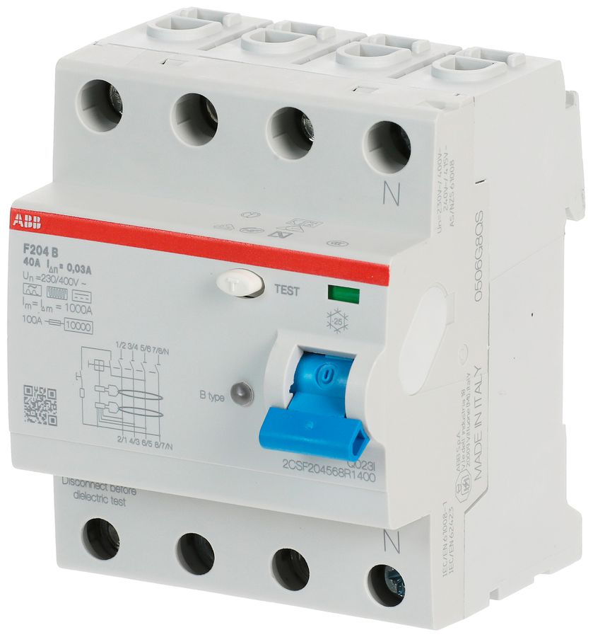 Fehlerstromschutzschalter proM compact 3PN Typ B, 40A 30mA 4TE kurzzeitverzögert