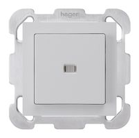 UP-Leuchttaster kallysto ARK hellgrau mit Befestigungsplatte