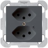 Presa INC Hager kallysto 2×T13 illuminato B antracite