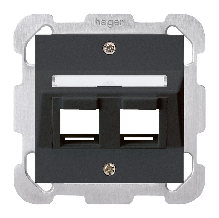 Kit de montage ENC kallysto 2×Keystone noir avec plaque de fixation