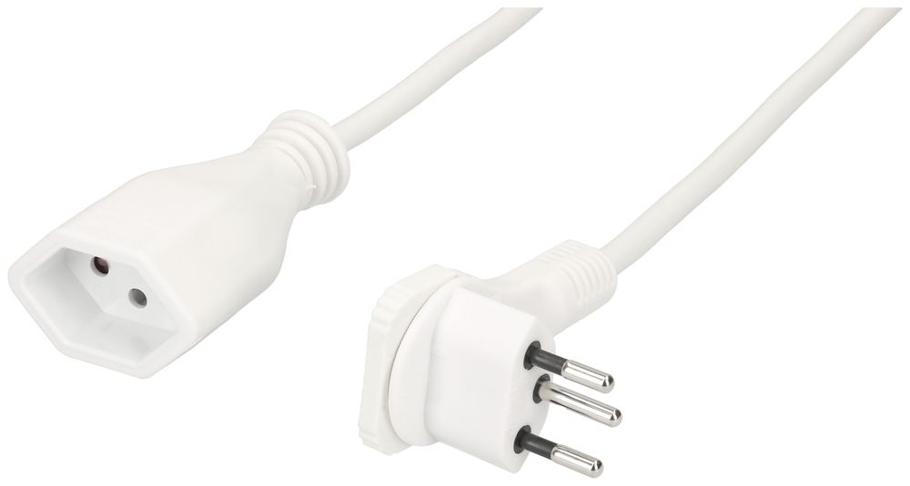 Rallonge MAX HAURI T12 angle plat/T13 sécurité enfants Td 3×1mm² 5m blanc