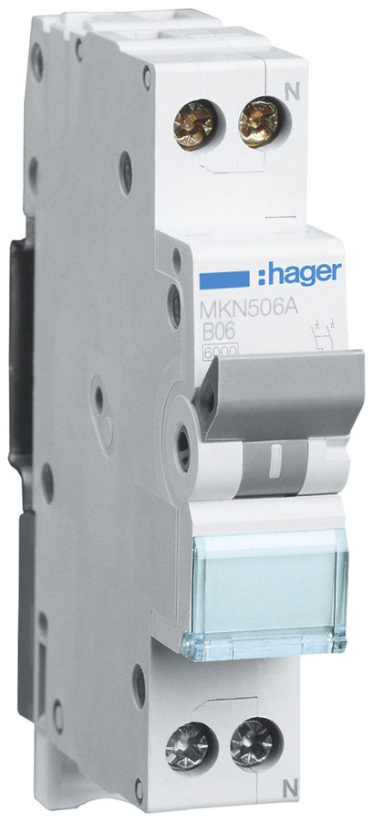 Disjoncteur Hager MCB 2P 230V type B 6A Icn 6kA 1UM