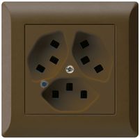 Presa INC Hager kallysto.line 3×T23 illuminato C marrone