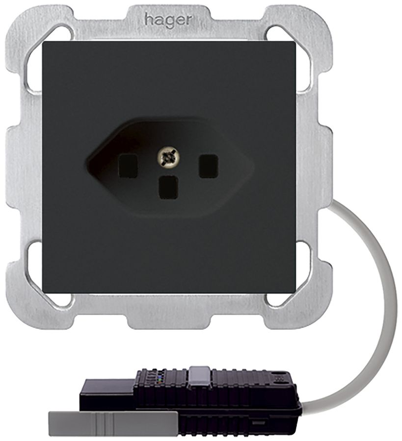 EB-Steckdose T23 kallysto schwarz mit RK-Adapter 5P L3&EB-Dose G2704