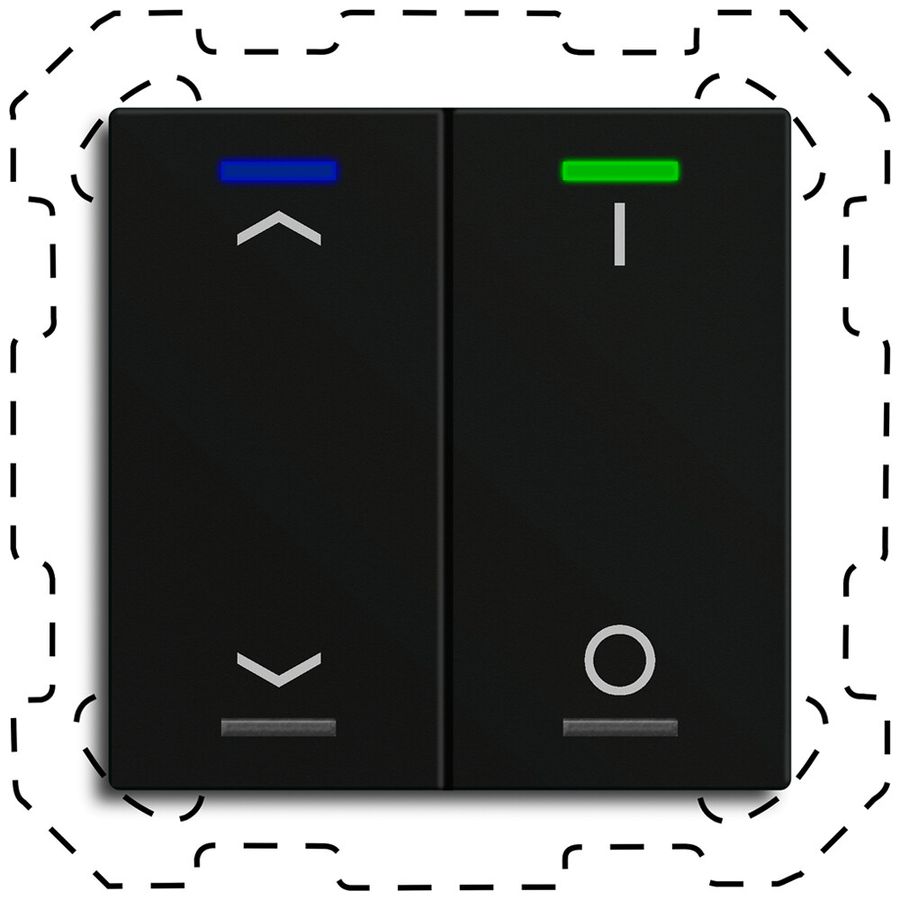 EB-Taster KNX RGBW MDT BE-TAL60T216.C1 2T/4B Temp.schwarz matt "Jalousie"-"I/O"