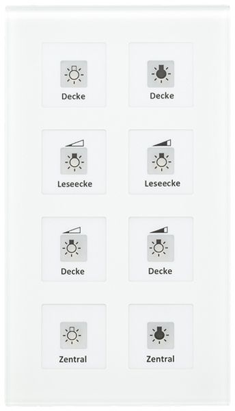 UP-Taster KNX MDT BE-GT08W.01 8T/8B LED Glas weiss