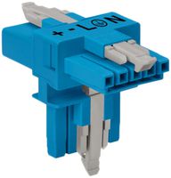 T-Verteiler WAGO 5L 1×Stecker/2×Buchse blau 16A 400V Cod.I 3.Verriegelungsklin.