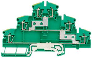 Borne de protection WM ZDLD 2N PE connexion à ressort 2.5mm² 3 étages beige