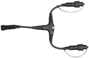 Distributore a T System LED/Expo Extra, nero, con 2 partenze da avvitare