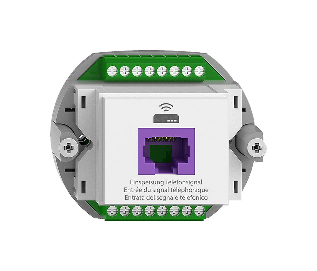Rückführungsdose Feller BSE 1×RJ45 f.Swisscom VoIP, 8 polig, UTP, weiss