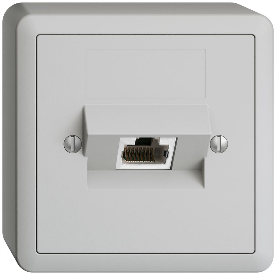 Prise AP 1×RJ45/s 4P ITplus EDIZIOdue gris clair
