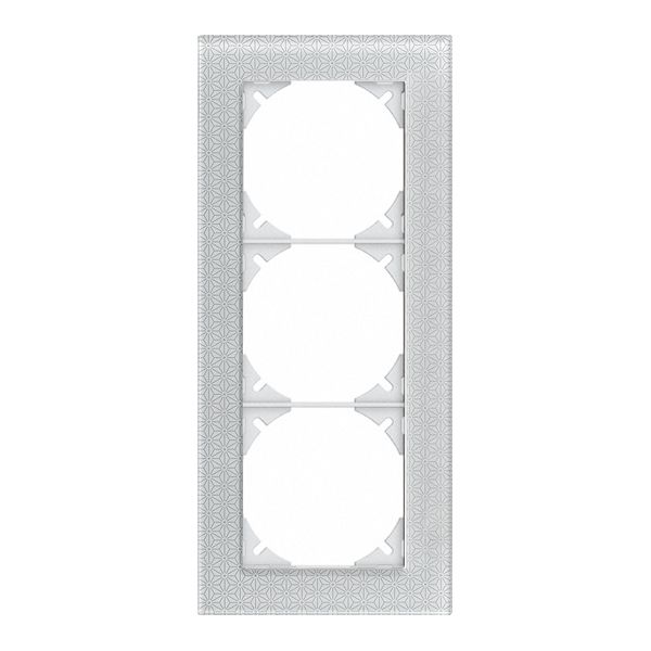 Abdeckrahmen EDIZIOdue prestige 3×1 glas ornament