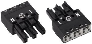 Buchse WAGO Winsta 3L 0.5…4mm² schwarz