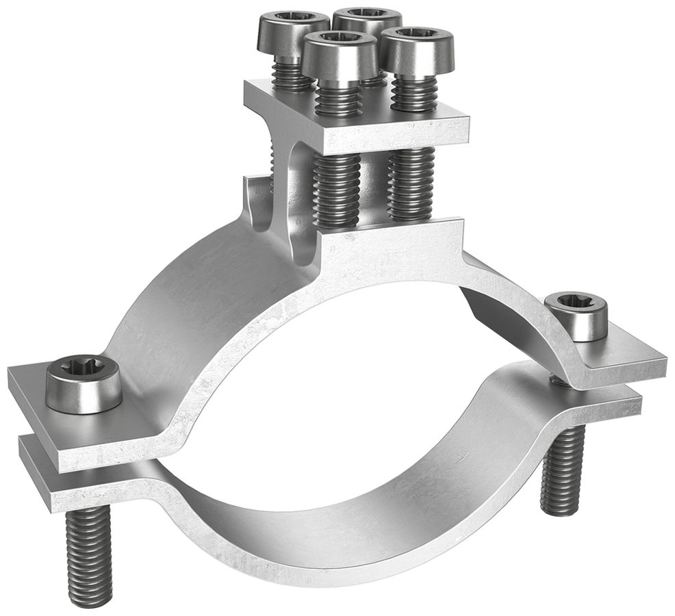 Erdleitungsbride AGRO 1 1/2…2" (47.9…59.6mm), 2×4…50mm²/Ø8mm