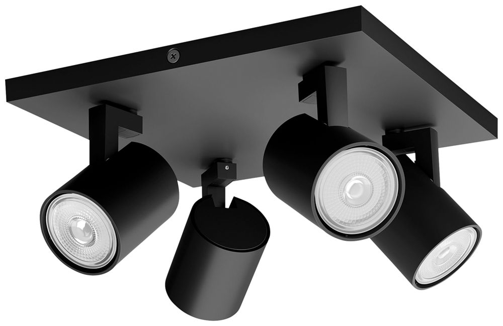 Spot Philips RUNNER GU10 4×20W 240×240mm nero