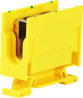 Abzweigklemme Woertz 16…35mm² 125A 750V Schraubanschluss 2×1 TH35 grün/gelb