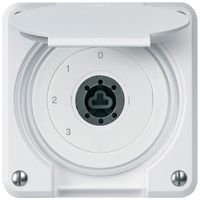 UP-Schlüsselschalter robusto IP55 Klappdeckel ohne Zylinder S5/1P weiss Kombi