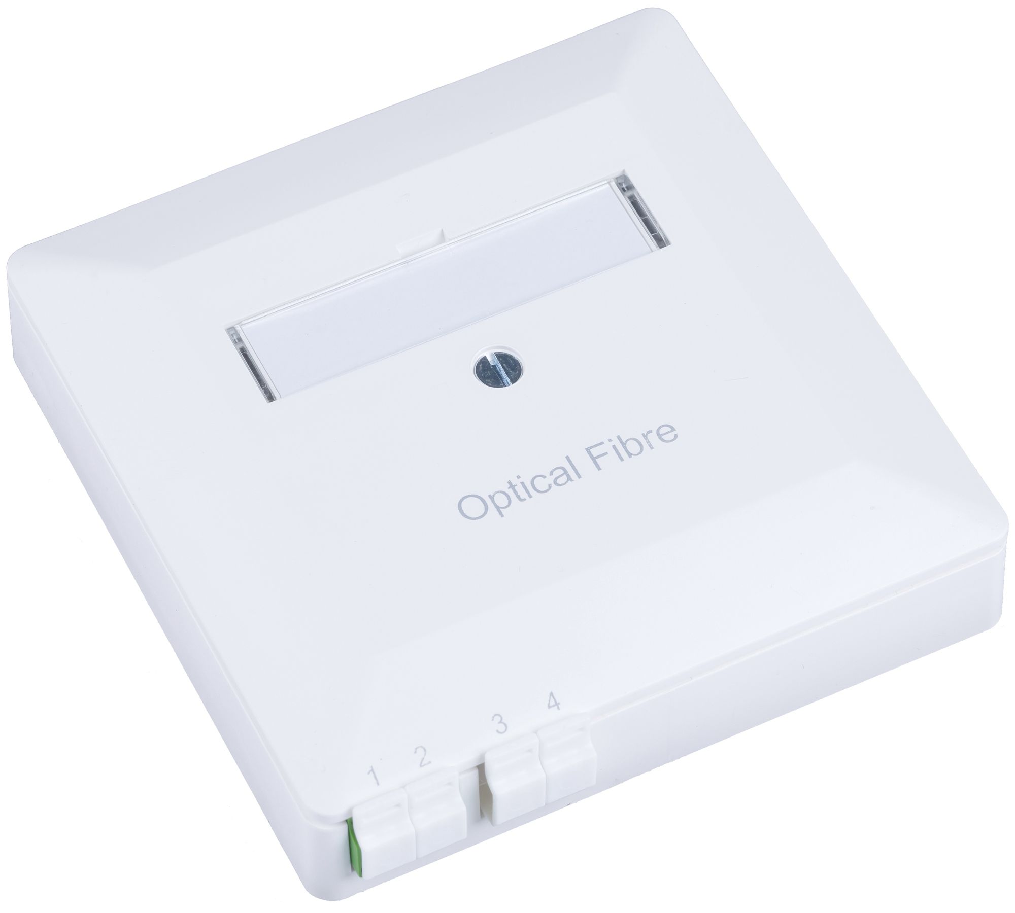 AP-LWL-Anschlussdose R&M, 1×LC/d APC SM, 88×88mm, weiss