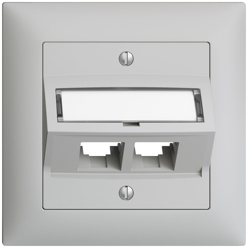 UP-Montageset S-One EDIZIOdue FMI für 2×RJ45 schräg, hellgrau