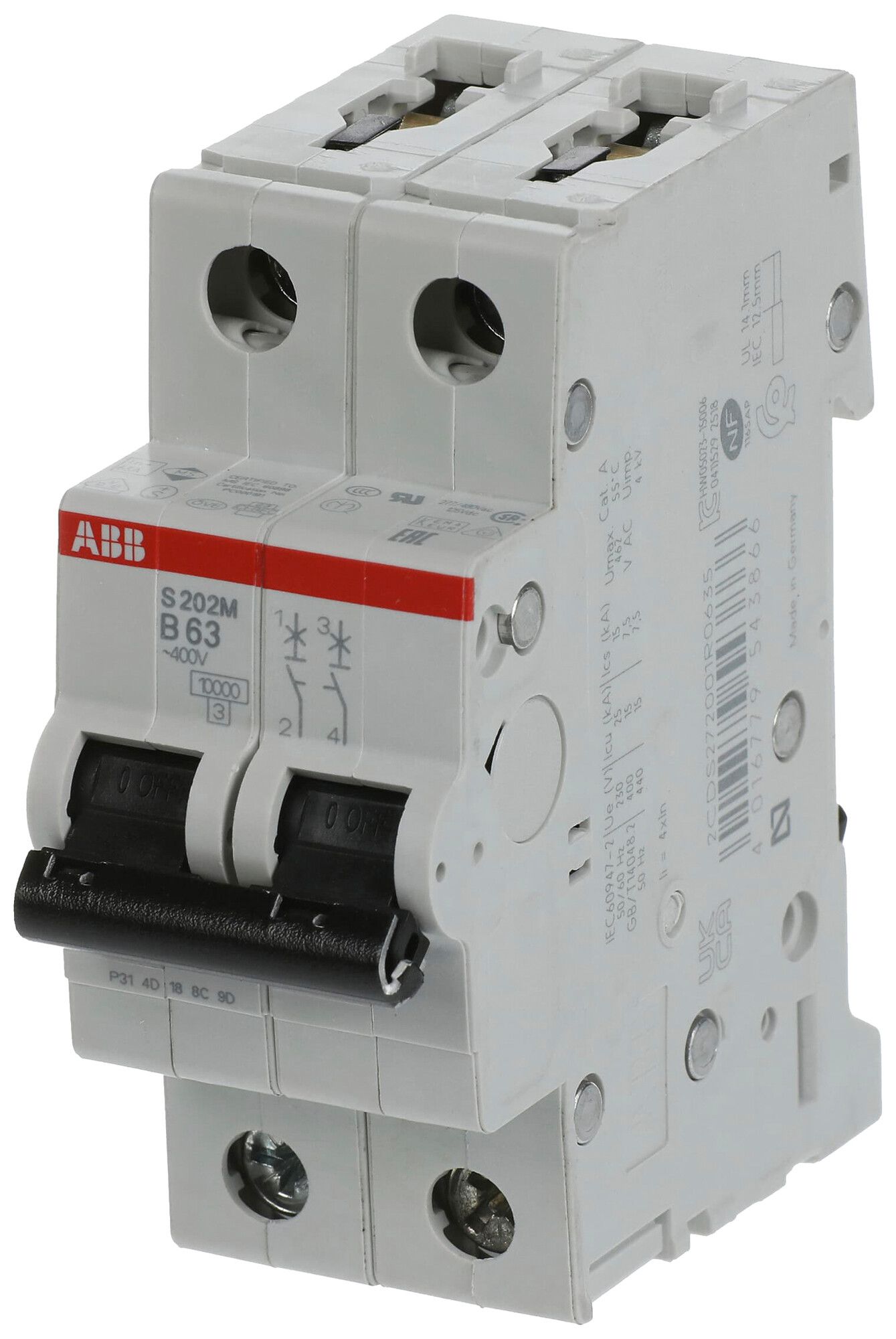 Disjoncteur SMISSLINE TP, 3L, B, 63A, 20kA