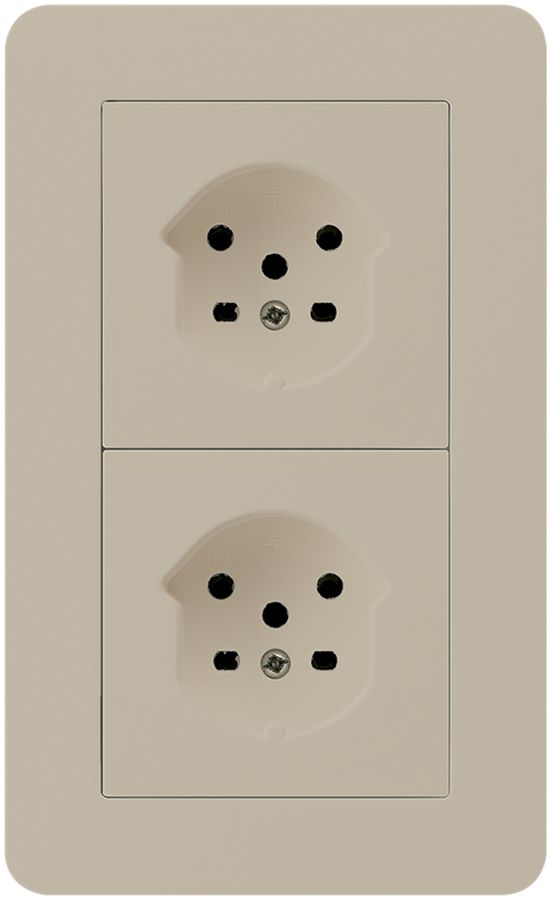 UP-Kombi 2×1 HA kallysto.trend 2×Typ 15 mit Steckklemmen beige