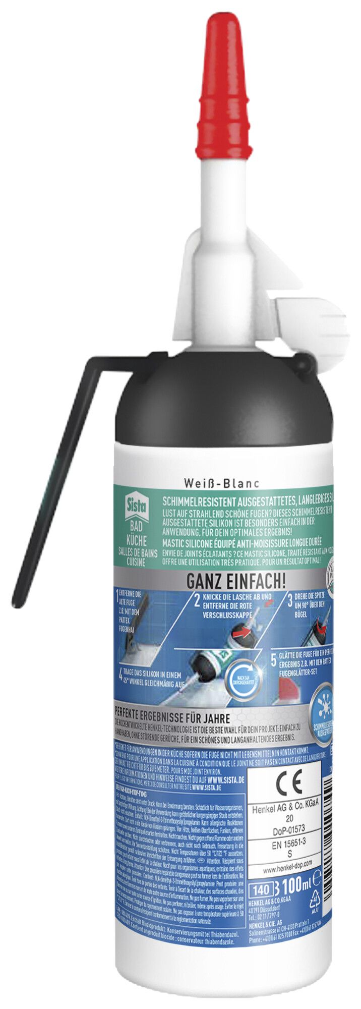 Mastic Henkel Sista base silicone cartouche blanc 100ml