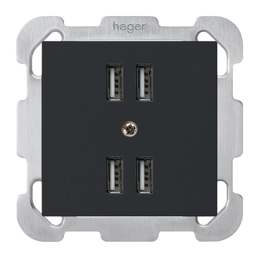 Presa INC 4×USB kallysto B 2400mA nero