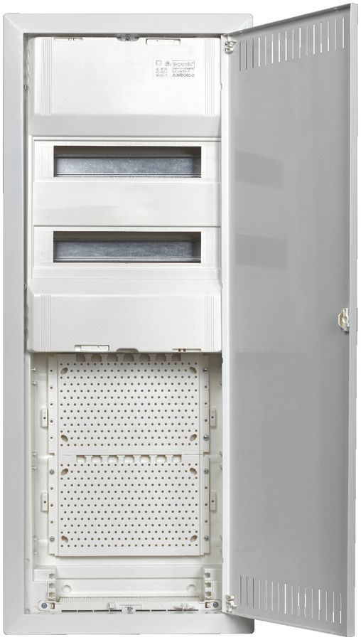 Distributore combinato INC JUMBO T2, 5 file, 2 guide DIN, 2 piastre perforate