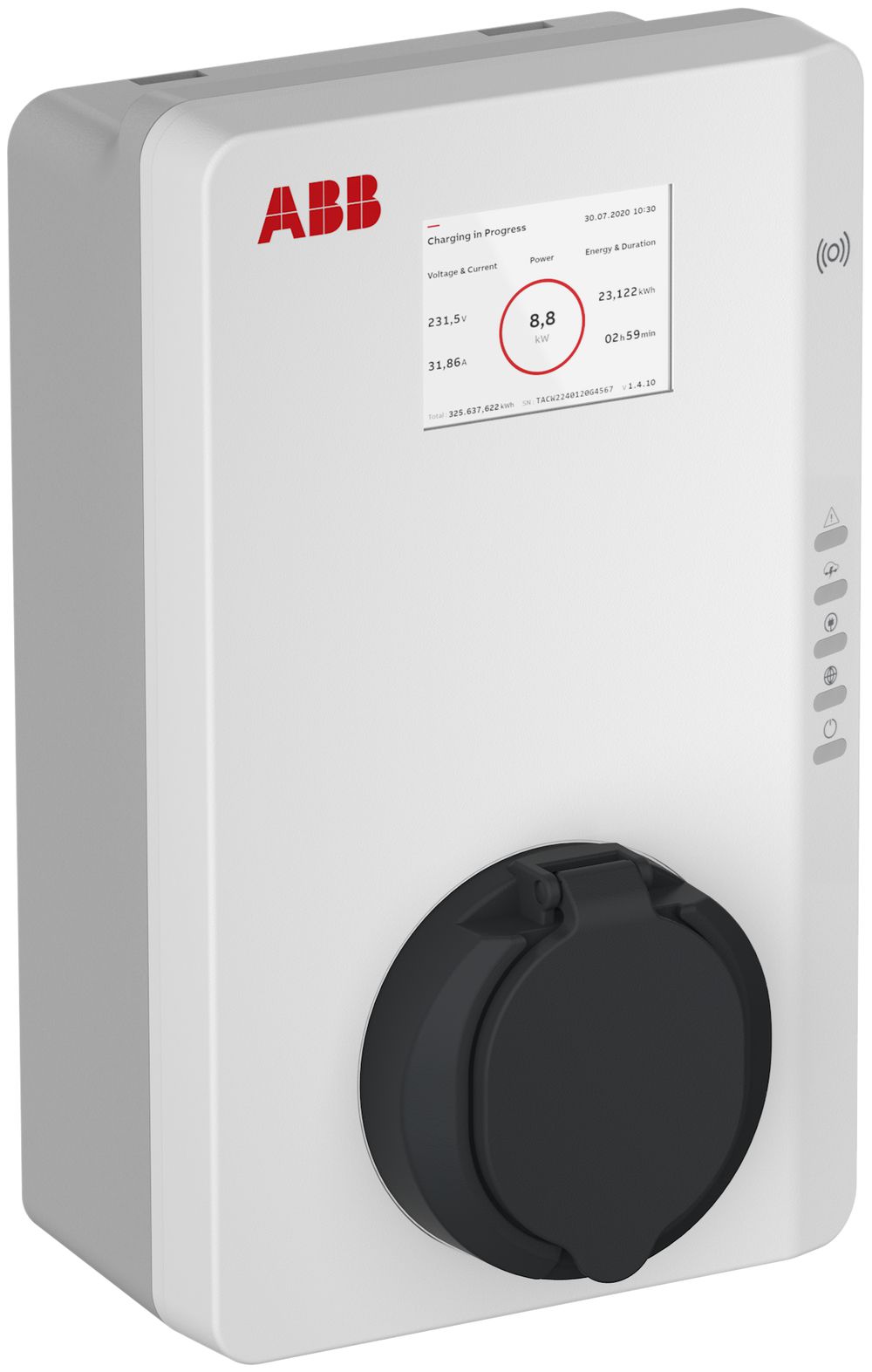 Ladestation ABB Terra W22-T-RD-MC-0, Typ 2 AC 3P 32A MID mit RFID, Display, 4G