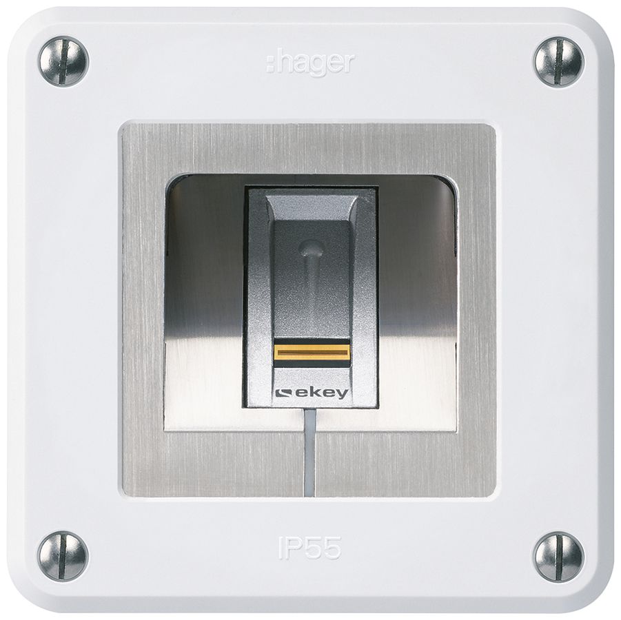NUP-Fingerscanner Hager ekey RFID robusto C weiss