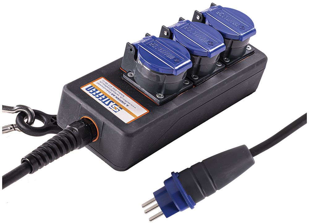 Steckdosenleiste Steffen PROFESSIONAL 3×T23 3m schwarz