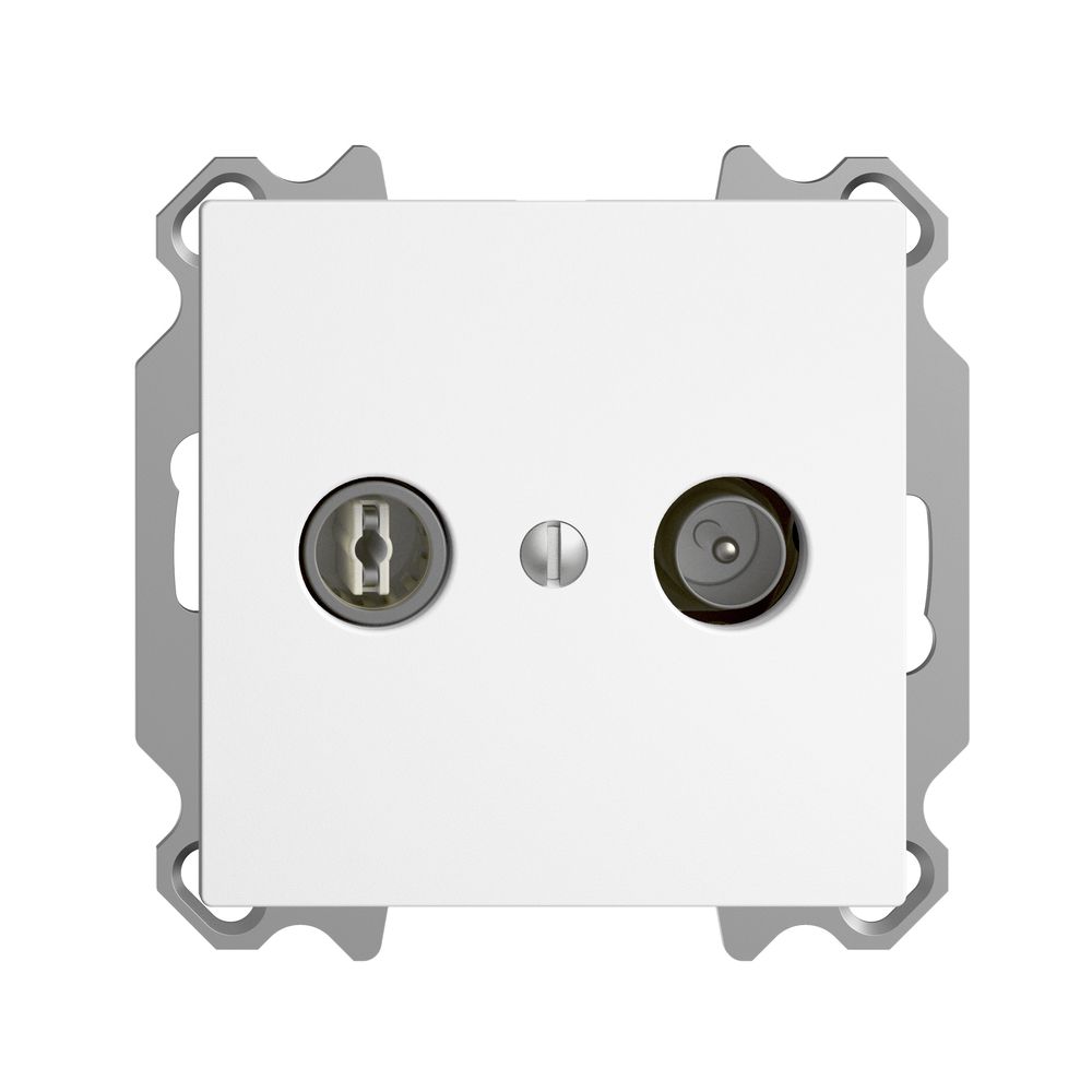 Prise TV-R ENC EDIZIOdue 4dB blanc à large bande 5…2000MHz, FM