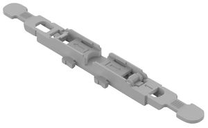 Befestigungsadapter WAGO mit Zugentlastung 2×4mm² Rastfuss grau