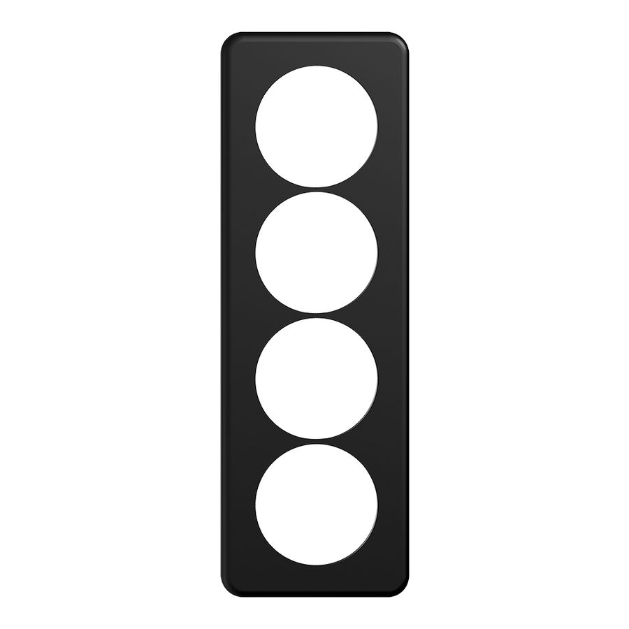 Plaque de recouvrement STANDARDdue 4×1 4×Ø58, noir