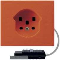 FLF-Steckdose HA Typ 25 mit Steckklemmen mit Rundkabel-Adapter orange