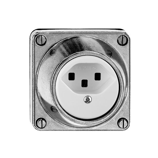 Steckdose feucht T23 16A Al natur Schraubklemmen