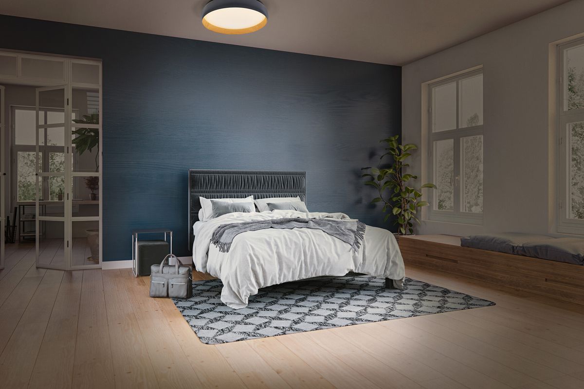 LED-Deckenleuchte LEDVANCE Orbis Livia 16W 750lm 830 Ø300×95mm grau/Holz