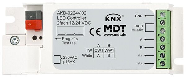 LED-Betriebsgerät KNX MDT AKD-0224V.02 2-Kan 72W 12…24V