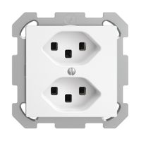 UP-Steckdose 2×T23 16A EDIZIOdue weiss, mit Steckklemmen