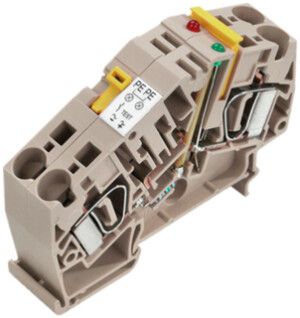 Borne de test sectionnable WM ZTR 6-2 E/230VUC connexion ressort 6mm² TS35 beige