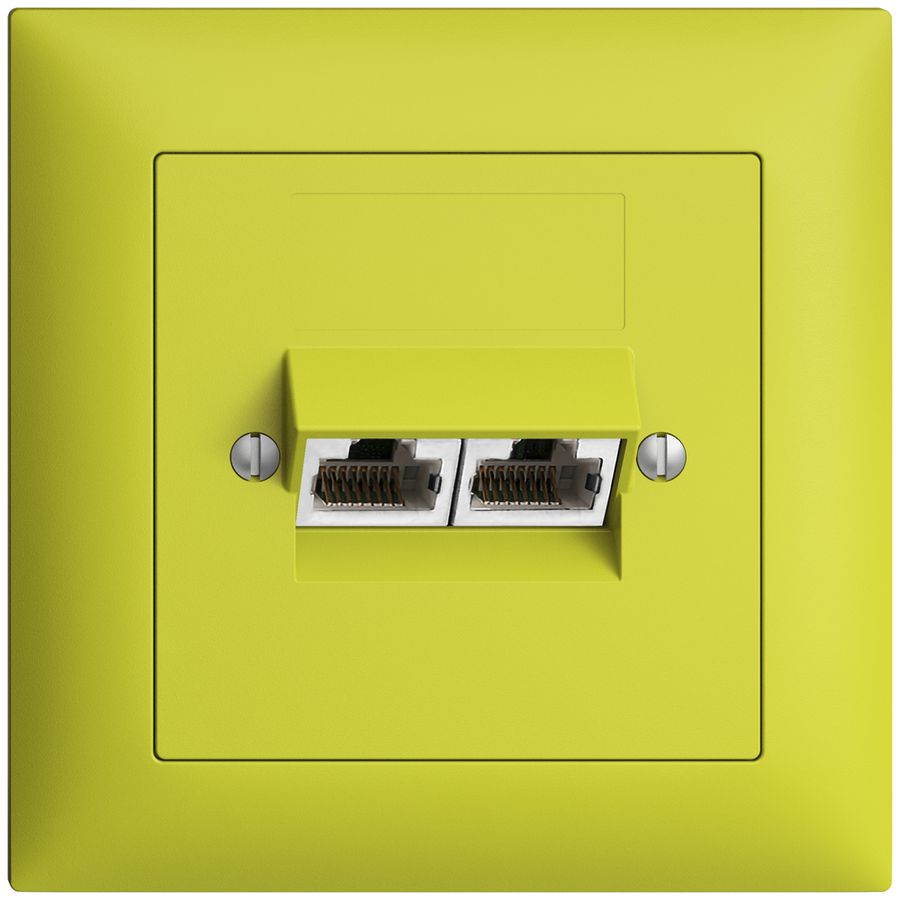 Presa INC 2×RJ45/s 8P sep. EDIZIOdue lemon ITplus