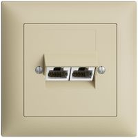 Prise ENC 2×RJ45/s 4P sép.EDIZIOdue vanille, ITplus